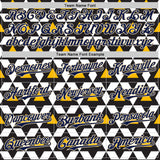 Custom Black Navy White Gold-Cream Geometric Diamond Grid Rhombus Authentic Baseball Jersey