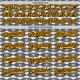 Custom White Brown Black-Gold Geometric Diamond Grid Rhombus Authentic Baseball Jersey