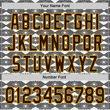 Custom White Brown Black-Gold Geometric Diamond Grid Rhombus Authentic Baseball Jersey