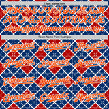 Custom US Navy Blue Orange Red-White Geometric Diamond Grid Rhombus Authentic Baseball Jersey