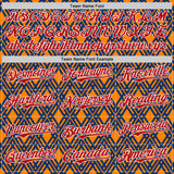 Custom Orange Red Blue-White Geometric Diamond Grid Rhombus Authentic Baseball Jersey