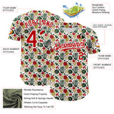 Custom White-Red Foodie Fruit Authentic Baseball Jersey