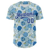 Custom Blue Royal-White Foodie Blueberry Authentic Baseball Jersey
