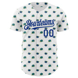 Custom White-Royal Foodie Blueberry Authentic Baseball Jersey