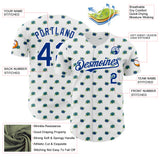 Custom White-Royal Foodie Blueberry Authentic Baseball Jersey