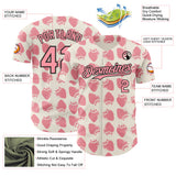 Custom Cream Medium Pink-Black Foodie Strawberry Authentic Baseball Jersey
