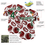 Custom White-Green Foodie Tomato Authentic Baseball Jersey