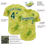 Custom Green-White Foodie Avocado Authentic Baseball Jersey