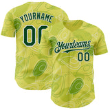 Custom Green-White Foodie Avocado Authentic Baseball Jersey