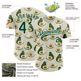 Custom Cream Green-White Foodie Avocado Authentic Baseball Jersey