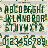 Custom Cream Green-White Foodie Avocado Authentic Baseball Jersey