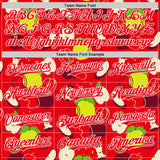 Custom Fire Red-White Foodie Apples & Pears Authentic Baseball Jersey