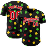 Custom Black Fire Red-White Foodie Bell Pepper Authentic Baseball Jersey