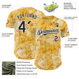 Custom Yellow Black-White Foodie Cheese Authentic Baseball Jersey