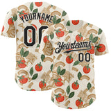 Custom Cream-Black Foodie Tomato Pasta Authentic Baseball Jersey