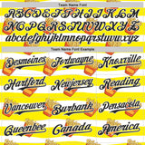 Custom Yellow Black-White Foodie Fries Authentic Baseball Jersey