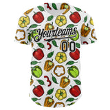 Custom White-Black Foodie Bell Pepper Authentic Baseball Jersey