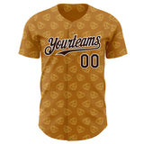 Custom Yellow Brown-White Foodie Pretzel Authentic Baseball Jersey