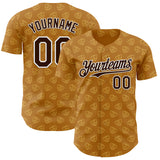 Custom Yellow Brown-White Foodie Pretzel Authentic Baseball Jersey