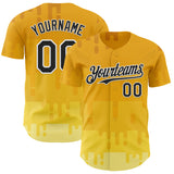 Custom Yellow Black-White Foodie Cheese Authentic Baseball Jersey