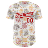 Custom White-Red Foodie Pasta Spaghetti & Macaroni Authentic Baseball Jersey