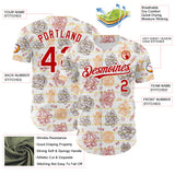 Custom White-Red Foodie Pasta Spaghetti & Macaroni Authentic Baseball Jersey