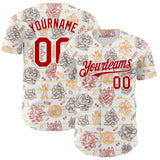 Custom White-Red Foodie Pasta Spaghetti & Macaroni Authentic Baseball Jersey