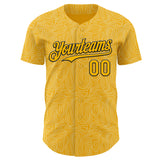 Custom Gold-Black Foodie Pasta Spaghetti Authentic Baseball Jersey