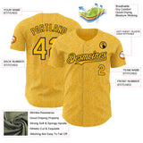 Custom Gold-Black Foodie Pasta Spaghetti Authentic Baseball Jersey