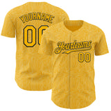 Custom Gold-Black Foodie Pasta Spaghetti Authentic Baseball Jersey