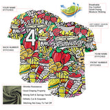 Custom White-Black Foodie Fast Food & Fruit Authentic Baseball Jersey