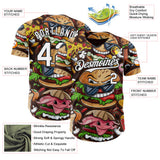 Custom Black-White Foodie Fast Food Hamburger Authentic Baseball Jersey