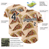 Custom Cream Black-White Foodie Pizza Authentic Baseball Jersey