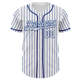 Custom White-Royal Autism Awareness Support Puzzle Infinity Heart Authentic Baseball Jersey