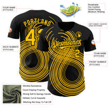 Custom Black-Yellow Autism Acceptance Gold Infinity Authentic Baseball Jersey
