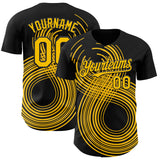 Custom Black-Yellow Autism Acceptance Gold Infinity Authentic Baseball Jersey
