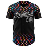 Custom Black-White Autism Acceptance Rainbow Infinity Authentic Baseball Jersey