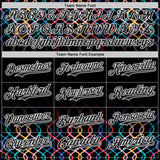 Custom Black-White Autism Acceptance Rainbow Infinity Authentic Baseball Jersey