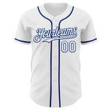 Custom White-Royal Autism Acceptance Puzzle Infinity Heart & Rainbow Authentic Baseball Jersey