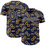 Custom Navy-Vegas Gold Autism Acceptance Gold Infinity Authentic Baseball Jersey