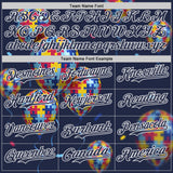 Custom Navy-White Autism Awareness Support Puzzle Infinity Balloon Authentic Baseball Jersey