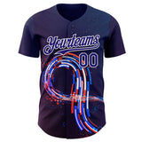 Custom Purple Dark Purple-White Autism Acceptance Infinity Authentic Baseball Jersey