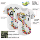 Custom White-Black Autism Acceptance Puzzle Infinity Authentic Baseball Jersey