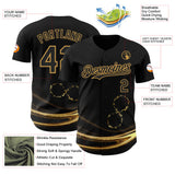 Custom Black-Old Gold Autism Acceptance Gold Infinity Authentic Baseball Jersey