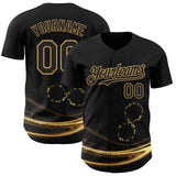 Custom Black-Old Gold Autism Acceptance Gold Infinity Authentic Baseball Jersey