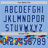 Custom Light Blue Royal-White Autism Awareness Support Puzzle Infinity Authentic Baseball Jersey