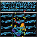 Custom Black-Sky Blue Autism Acceptance Rainbow Infinity Authentic Baseball Jersey
