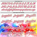 Custom White Pink-Pea Green Autism Acceptance Rainbow Infinity Authentic Baseball Jersey