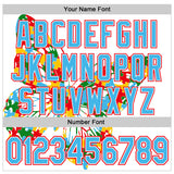 Custom White Sky Blue-Fire Red Autism Awareness Puzzle Infinity Butterfly Authentic Baseball Jersey