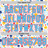 Custom White Sky Blue-Fire Red Autism Awareness Puzzle Infinity Authentic Baseball Jersey
